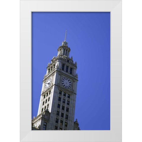 USA, Illinois, Chicago Top of Wrigley Building White Modern Wood Framed Art Print by Flaherty, Dennis