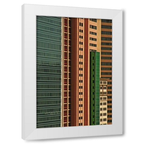 Nevada, Las Vegas Colorful building exterior White Modern Wood Framed Art Print by Flaherty, Dennis