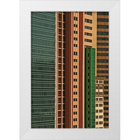 Nevada, Las Vegas Colorful building exterior White Modern Wood Framed Art Print by Flaherty, Dennis