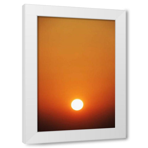 Illinois, Chicago Sunrise above Lake Michigan White Modern Wood Framed Art Print by Flaherty, Dennis