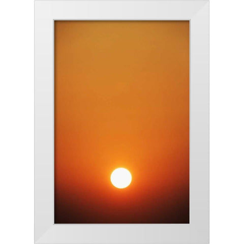 Illinois, Chicago Sunrise above Lake Michigan White Modern Wood Framed Art Print by Flaherty, Dennis