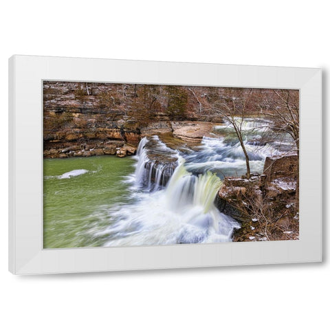 Cataract Falls Lieber State Recreation Area-Indiana White Modern Wood Framed Art Print by Day, Richard and Susan