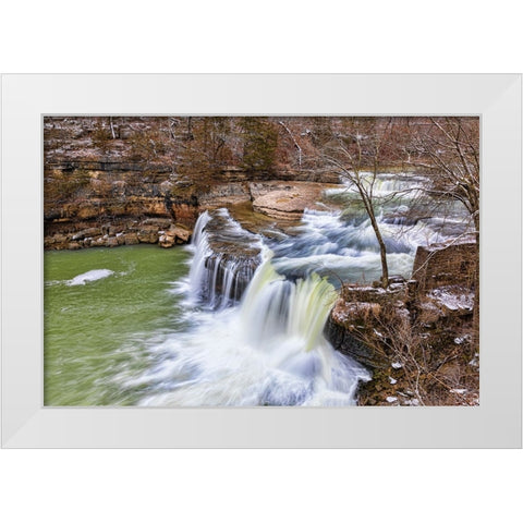Cataract Falls Lieber State Recreation Area-Indiana White Modern Wood Framed Art Print by Day, Richard and Susan