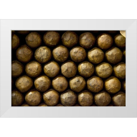Louisiana, New Orleans Abstract of cigars White Modern Wood Framed Art Print by Kaveney, Wendy