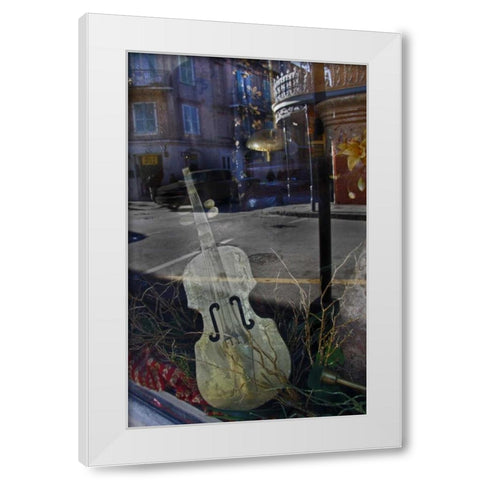 Louisiana, New Orleans Reflections on a window White Modern Wood Framed Art Print by Noble Gardner, Nancy