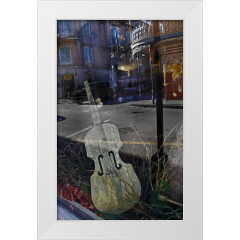 Louisiana, New Orleans Reflections on a window White Modern Wood Framed Art Print by Noble Gardner, Nancy