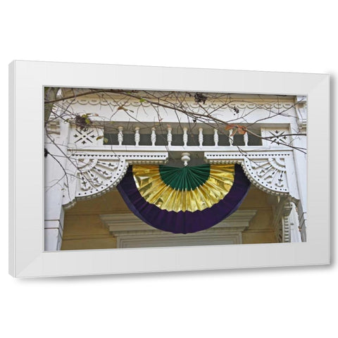 Louisiana, New Orleans, A Mardi Gras decoration White Modern Wood Framed Art Print by Noble Gardner, Nancy