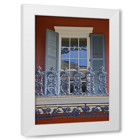 Louisiana, New Orleans, Historic Window detail White Modern Wood Framed Art Print by Noble Gardner, Nancy