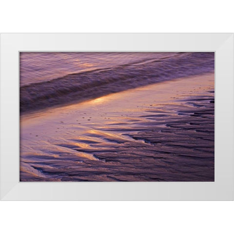 ME, Phippsburg Sunrise on Popham Beach White Modern Wood Framed Art Print by Clemons, Kathleen
