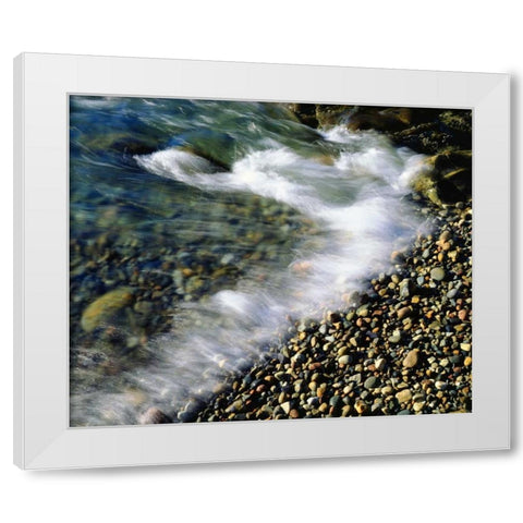 USA, Maine, Waves breaking on a Rock Background White Modern Wood Framed Art Print by Talbot Frank, Christopher