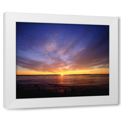 USA, Maine Atlantic Ocean Sunrise White Modern Wood Framed Art Print by Talbot Frank, Christopher
