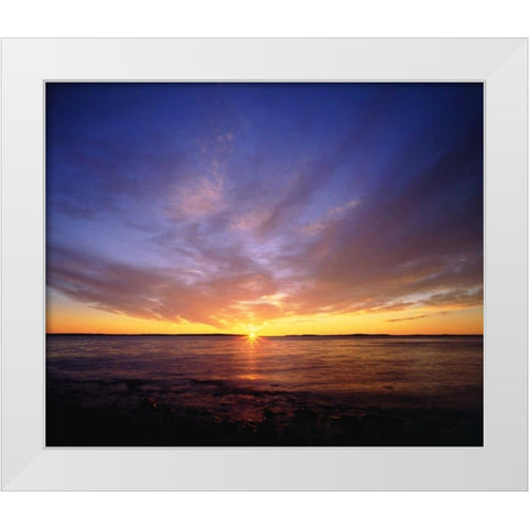 USA, Maine Atlantic Ocean Sunrise White Modern Wood Framed Art Print by Talbot Frank, Christopher