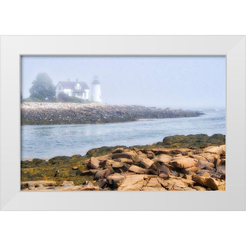 Maine Prospect Harbor Light-Prospect Harbor Point-Winter Harbor White Modern Wood Framed Art Print by Eggers, Julie