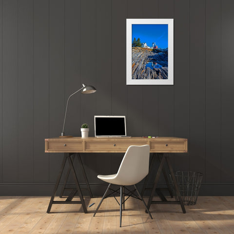 USA-New England-Maine-Pemaquid Point Lighthouse White Modern Wood Framed Art Print by Gulin, Sylvia