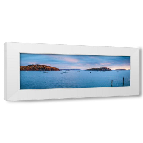 Maine-Mt Desert Island-Bar Harbor-view of Frenchman Bay-autumn White Modern Wood Framed Art Print by Bibikow, Walter