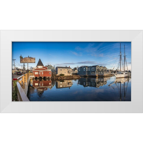 Maine-Kennebunkport-village harbor White Modern Wood Framed Art Print by Bibikow, Walter