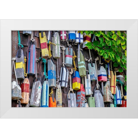 Wooden buoys White Modern Wood Framed Art Print by Engelbrecht, Lisa S.