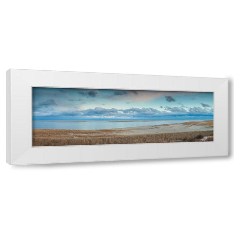 New England-Massachusetts-Cape Cod-Chatham-Chatham Light Beach-dusk White Modern Wood Framed Art Print by Bibikow, Walter