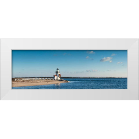 New England-Massachusetts-Nantucket Island-Nantucket Town-Brant Point Lighthouse White Modern Wood Framed Art Print by Bibikow, Walter