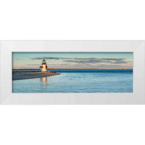 New England-Massachusetts-Nantucket Island-Nantucket Town-Brant Point Lighthouse White Modern Wood Framed Art Print by Bibikow, Walter
