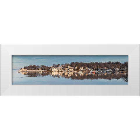 New England-Massachusetts-Cape Ann-Gloucester-Annisquam Harbor-winter-dawn White Modern Wood Framed Art Print by Bibikow, Walter