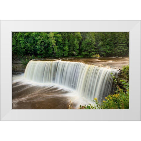 Upper Tahquamenon Falls-Tahquamenon Falls State Park-Upper Peninsula-Michigan White Modern Wood Framed Art Print by Majchrowicz, Alan