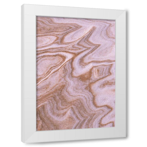 MI, Abstract jagged pattern mix of sand and snow White Modern Wood Framed Art Print by Carlson, Mark