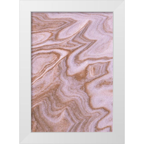 MI, Abstract jagged pattern mix of sand and snow White Modern Wood Framed Art Print by Carlson, Mark