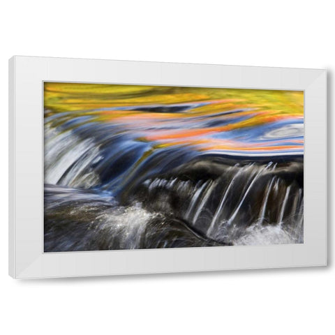 Michigan Fall reflections at Bond Falls White Modern Wood Framed Art Print by Rotenberg, Nancy