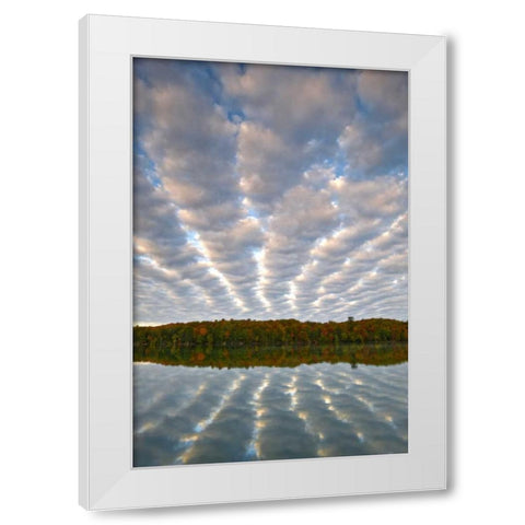 Michigan Clouds over Petes Lake in autumn White Modern Wood Framed Art Print by Rotenberg, Nancy