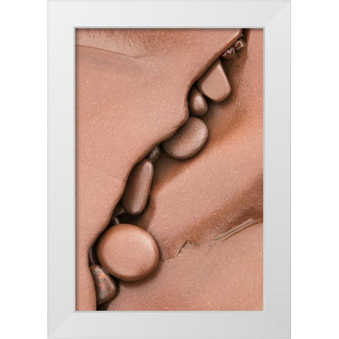 Michigan Pebbles in shore rock crevice White Modern Wood Framed Art Print by Bush, Marie