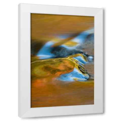 Michigan, Upper Peninsula Bond Falls reflections White Modern Wood Framed Art Print by Rotenberg, Nancy