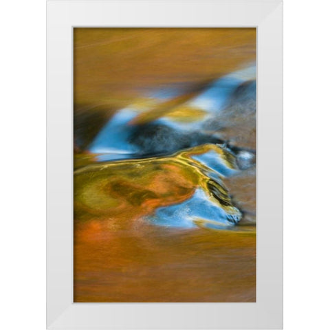 Michigan, Upper Peninsula Bond Falls reflections White Modern Wood Framed Art Print by Rotenberg, Nancy