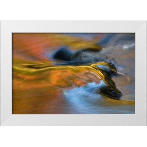 Michigan, Upper Peninsula Bond Falls reflections White Modern Wood Framed Art Print by Rotenberg, Nancy