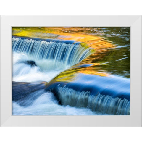 US-Michigan-Upper Peninsula Reflections on Bond Falls White Modern Wood Framed Art Print by Eggers, Julie