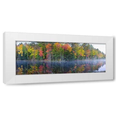Council Lake in fall-Alger County-Michigan White Modern Wood Framed Art Print by Day, Richard and Susan