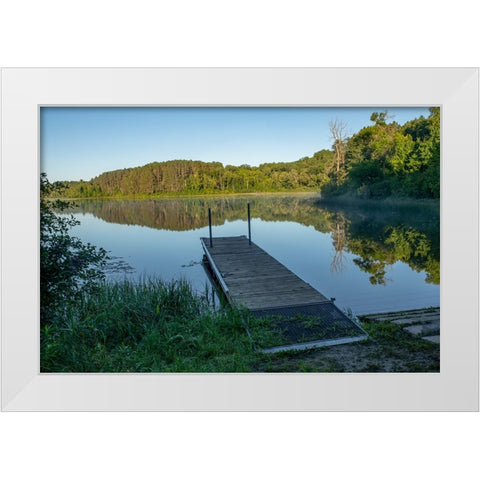 USA-Minnesota-Itasca State Park-Ozawindib Boat Lunch White Modern Wood Framed Art Print by Hawkins, Peter