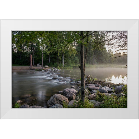 USA-Minnesota-Itasca State Park-Mississippi Headwaters White Modern Wood Framed Art Print by Hawkins, Peter