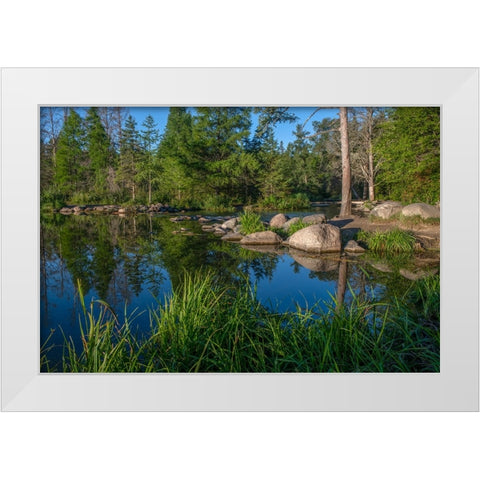 USA-Minnesota-Itasca State Park-Mississippi Headwaters White Modern Wood Framed Art Print by Hawkins, Peter
