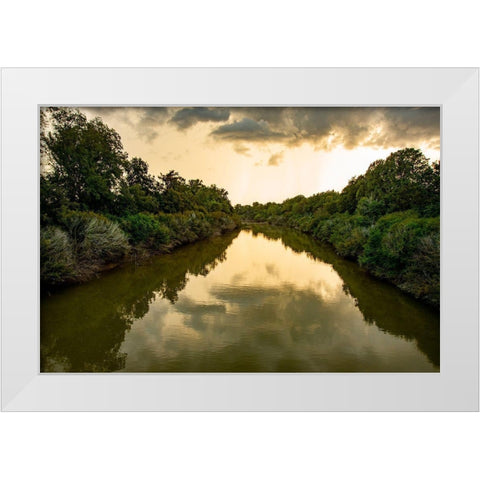Mississippi River Basin Yazoo-Mississippi Delta-Sunflower River White Modern Wood Framed Art Print by Jones, Alison