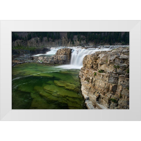Kootenai Falls-Montana-a series of cascades on the Kootenai River White Modern Wood Framed Art Print by Majchrowicz, Alan