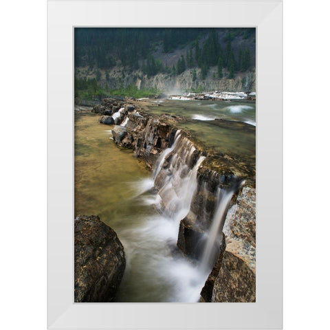 Kootenai Falls-Montana-a series of cascades on the Kootenai River White Modern Wood Framed Art Print by Majchrowicz, Alan