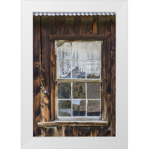 MT, Virginia City Window in vintage cabin White Modern Wood Framed Art Print by Paulson, Don
