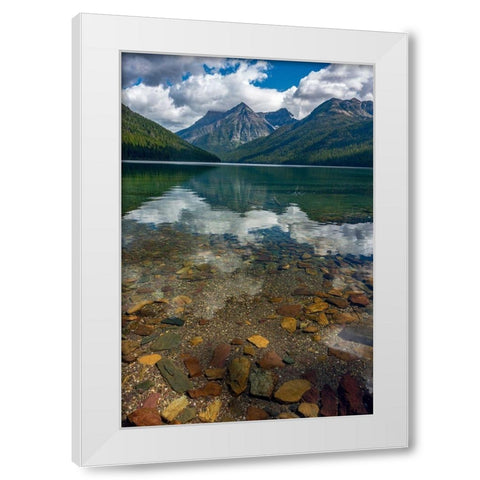 Quartz Lake with Vulture Peak in Glacier National Park-Montana-USA White Modern Wood Framed Art Print by Haney, Chuck