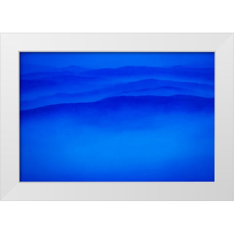 Wildfire smoke and clouds mixing-Stillwater State Forest near Whitefish-Montana-USA White Modern Wood Framed Art Print by Haney, Chuck