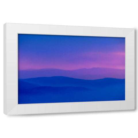 Wildfire smoke and clouds mixing-Stillwater State Forest near Whitefish-Montana-USA White Modern Wood Framed Art Print by Haney, Chuck