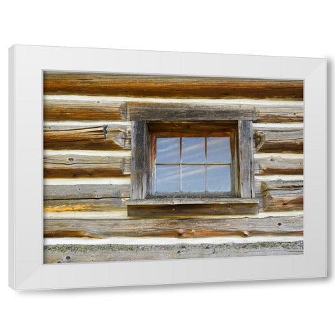 Montana- Glacier National Park. Lubec Barn (1926)- window close-up White Modern Wood Framed Art Print by Wild, Jamie and Judy