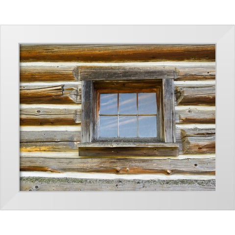 Montana- Glacier National Park. Lubec Barn (1926)- window close-up White Modern Wood Framed Art Print by Wild, Jamie and Judy