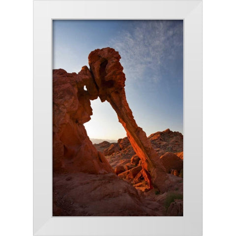 Nevada, Valley of Fire SP View of Elephant Rock White Modern Wood Framed Art Print by Grall, Don