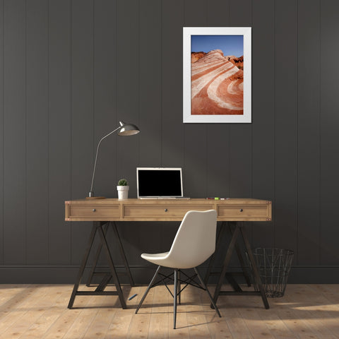 Nevada, Valley of Fire SP Striped sandstone White Modern Wood Framed Art Print by Grall, Don
